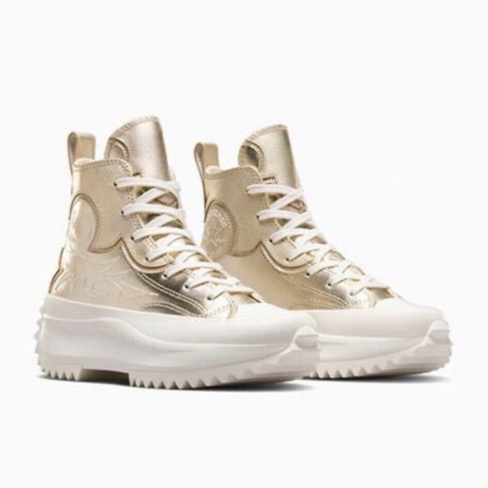 ❤️ NIB! Converse Run Star Hike Hi Western Gold Platform Sneakers, W9.5 M8